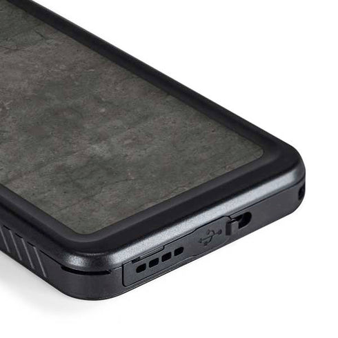 Dark Iron Grey Concrete Galaxy S23 Plus Waterproof Case