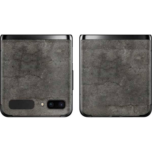 Dark Iron Grey Concrete Galaxy Z Flip Skin