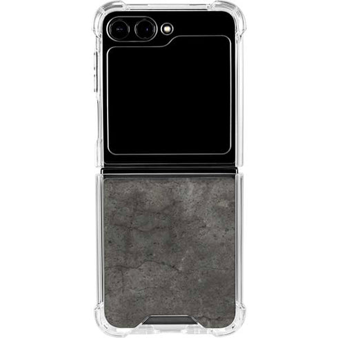 Dark Iron Grey Concrete Galaxy Z Flip5 5G Clear Case