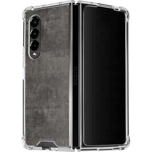 Dark Iron Grey Concrete Galaxy Z Fold4 5G Clear Case