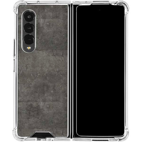 Dark Iron Grey Concrete Galaxy Z Fold4 5G Clear Case