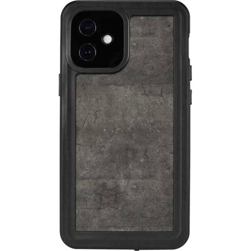 Dark Iron Grey Concrete iPhone 12 Mini Waterproof Case