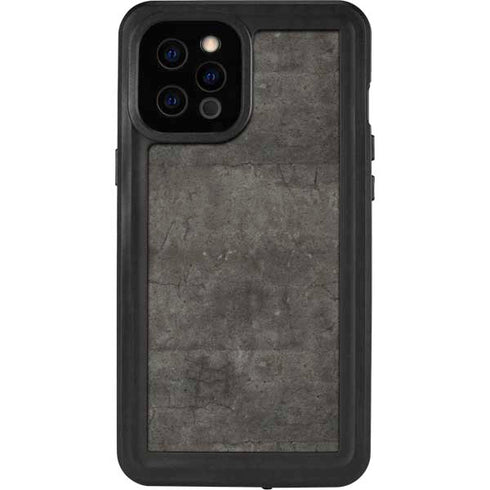 Dark Iron Grey Concrete iPhone 12 Pro Max Waterproof Case