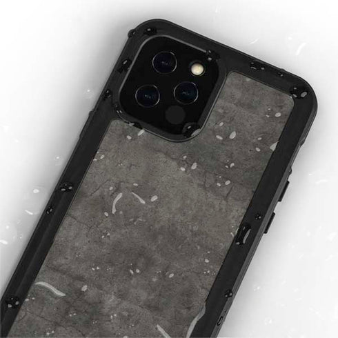 Dark Iron Grey Concrete iPhone 12 Pro Waterproof Case