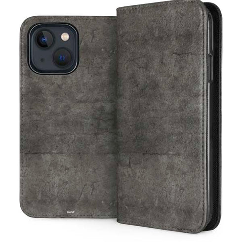 Dark Iron Grey Concrete iPhone 14 Folio Case
