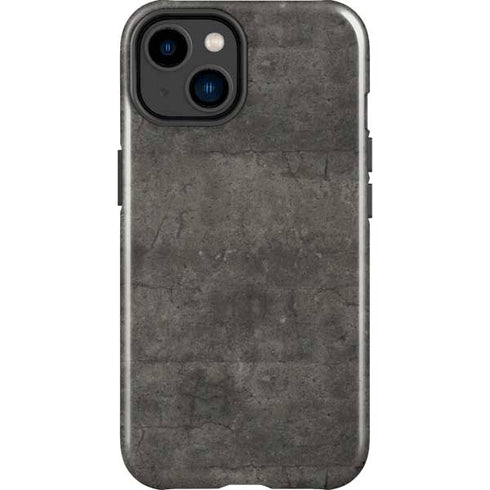 Dark Iron Grey Concrete iPhone 14 Plus Impact Case