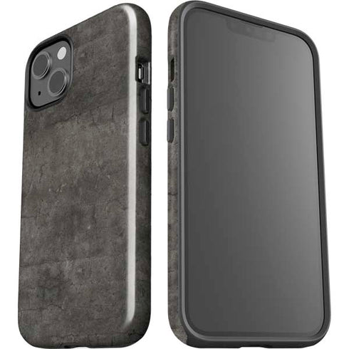 Dark Iron Grey Concrete iPhone 15 Plus Impact Case