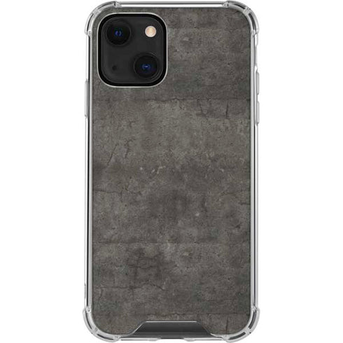 Dark Iron Grey Concrete iPhone 15 Plus Clear Case