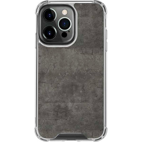 Dark Iron Grey Concrete iPhone 15 Pro Clear Case