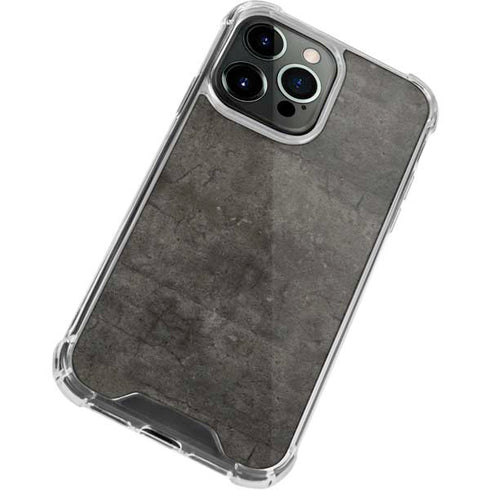 Dark Iron Grey Concrete iPhone 14 Pro Clear Case