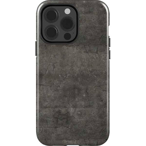 Dark Iron Grey Concrete iPhone 14 Pro Impact Case