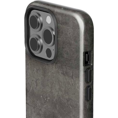 Dark Iron Grey Concrete iPhone 14 Pro Impact Case