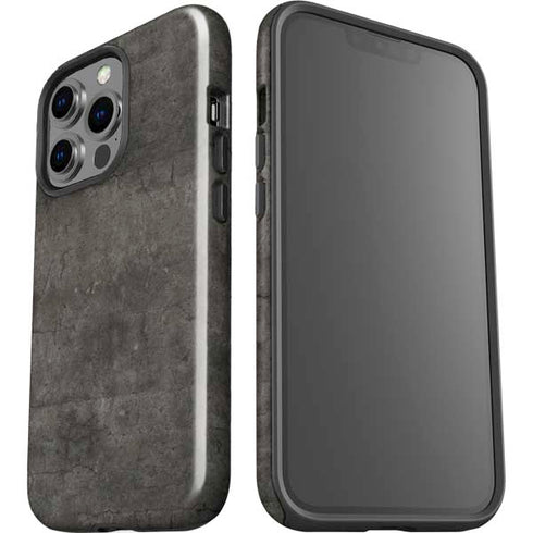 Dark Iron Grey Concrete iPhone 14 Pro Impact Case