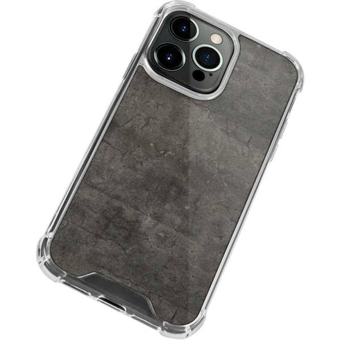 Dark Iron Grey Concrete iPhone 15 Pro Max Clear Case