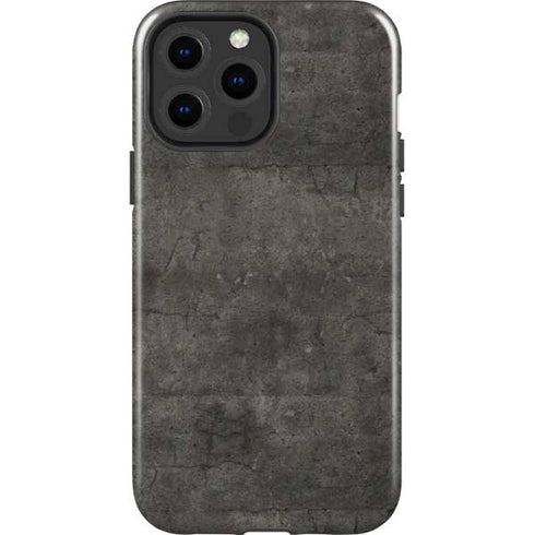 Dark Iron Grey Concrete iPhone 15 Pro Max Impact Case