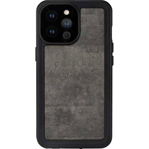 Dark Iron Grey Concrete iPhone 14 Pro Max Waterproof Case