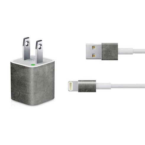 Dark Iron Grey Concrete iPhone Charger (5W USB) Skin