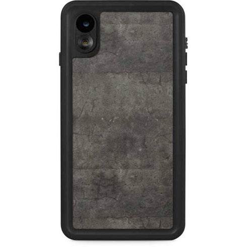 Dark Iron Grey Concrete iPhone XR Waterproof Case