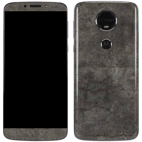Dark Iron Grey Concrete Moto E5 Plus Skin