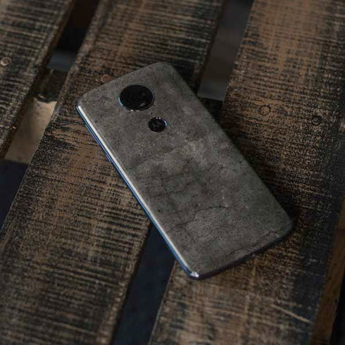 Dark Iron Grey Concrete Moto E5 Plus Skin