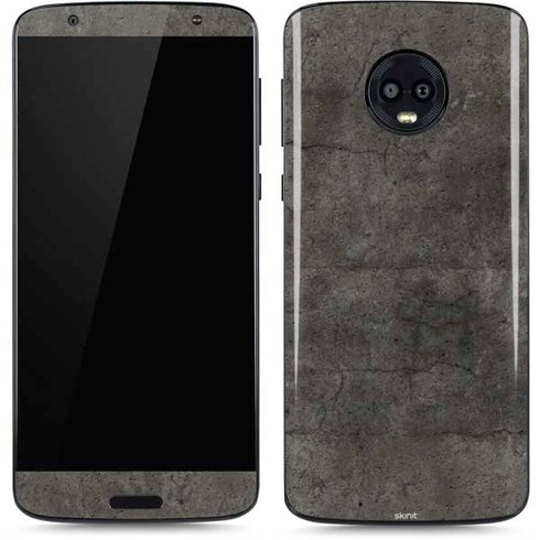 Dark Iron Grey Concrete Moto G6 Skin