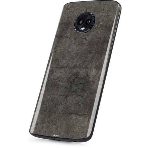 Dark Iron Grey Concrete Moto G6 Skin