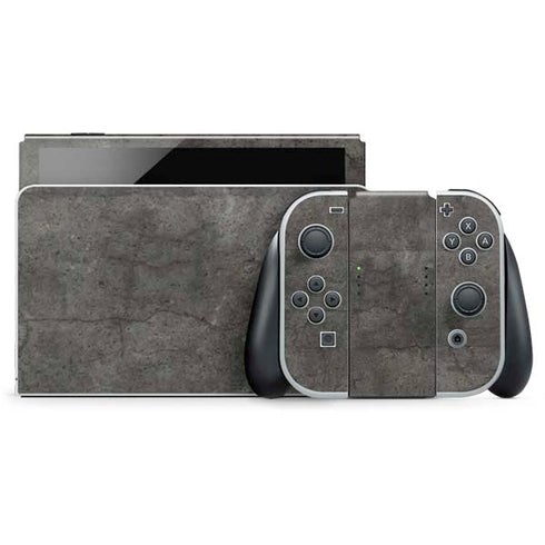 Dark Iron Grey Concrete Nintendo Switch OLED (2021) Skin