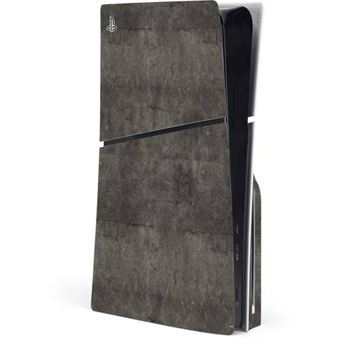 Dark Iron Grey Concrete PS5 Slim Disk Console Skin