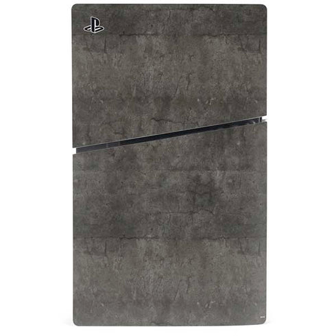 Dark Iron Grey Concrete PS5 Slim Disk Console Skin