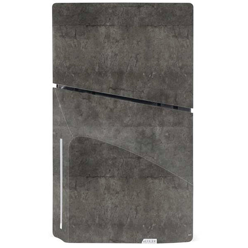 Dark Iron Grey Concrete PS5 Slim Disk Console Skin