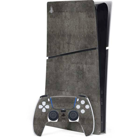 Dark Iron Grey Concrete PS5 Slim Digital Edition Bundle Skin