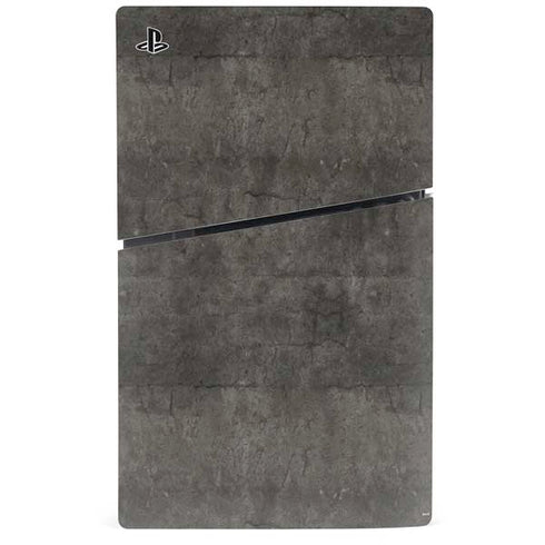Dark Iron Grey Concrete PS5 Slim Digital Edition Bundle Skin