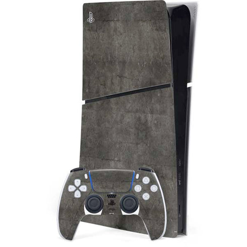 Dark Iron Grey Concrete PS5 Slim Digital Edition Console Skin