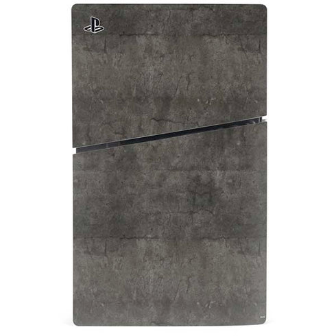 Dark Iron Grey Concrete PS5 Slim Digital Edition Console Skin