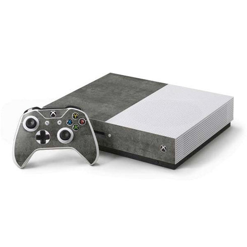 Dark Iron Grey Concrete Xbox One S Console and Controller Bundle Skin