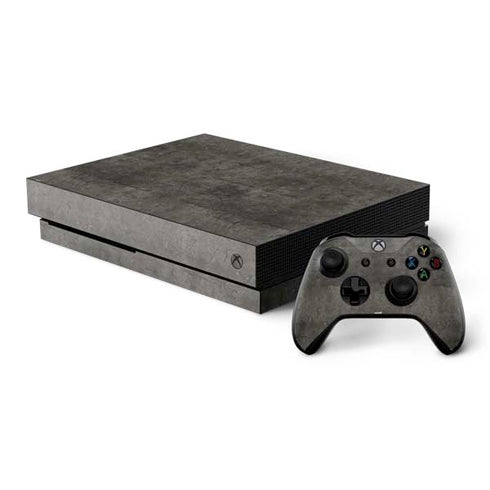 Dark Iron Grey Concrete Xbox One X Bundle Skin
