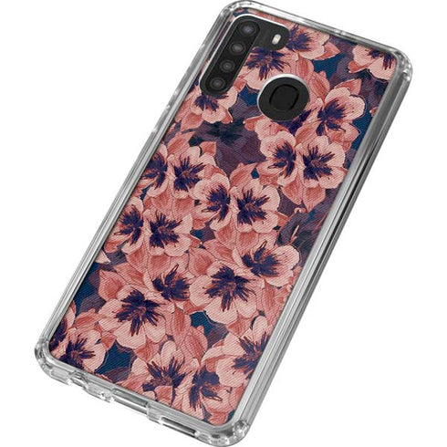 Dark Tapestry Floral Galaxy A21 Clear Case