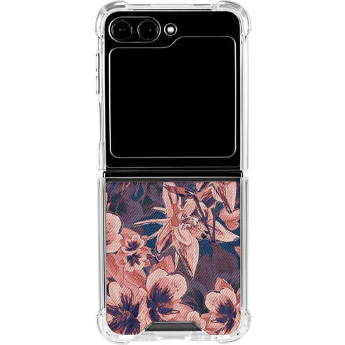 Dark Tapestry Floral Galaxy Z Flip5 5G Clear Case