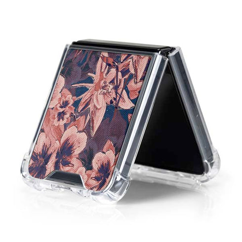 Dark Tapestry Floral Galaxy Z Flip5 5G Clear Case