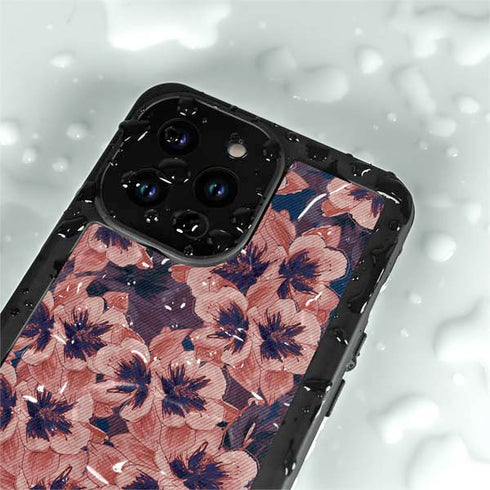 Dark Tapestry Floral iPhone 14 Pro Waterproof Case