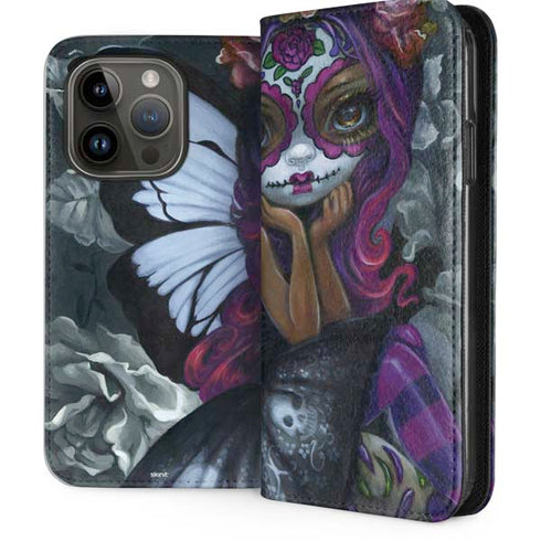 Day of the Dead Gothic Skull Fairy by Jasmine Becket-Griffith iPhone 15 Pro Folio Case