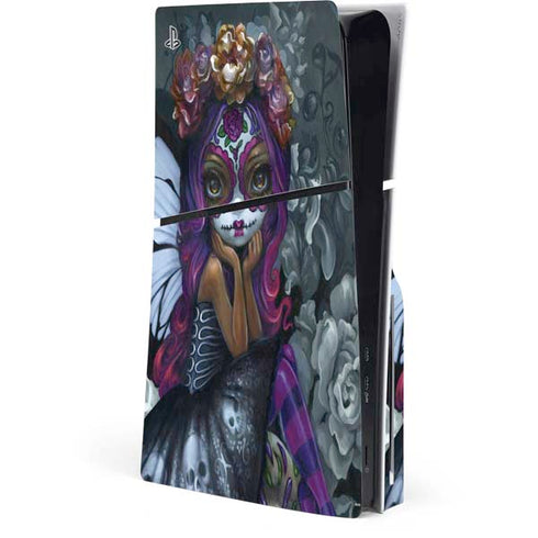 Day of the Dead Gothic Skull Fairy by Jasmine Becket-Griffith PS5 Slim Disk Console Skin