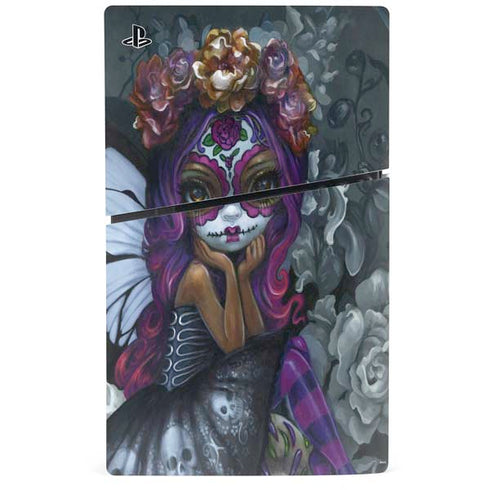 Day of the Dead Gothic Skull Fairy by Jasmine Becket-Griffith PS5 Slim Disk Console Skin