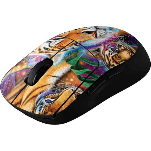 Daydream Galaxy Tigers by Sheena Pike G Pro Wireless Gaming Mouse Skin