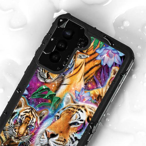 Daydream Galaxy Tigers by Sheena Pike Galaxy S23 Waterproof Case