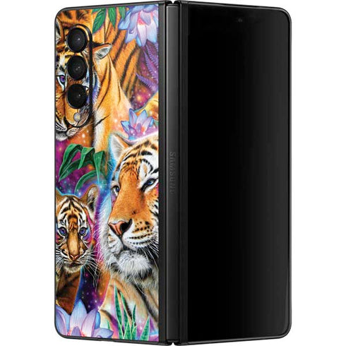 Daydream Galaxy Tigers by Sheena Pike Galaxy Z Fold3 5G Skin