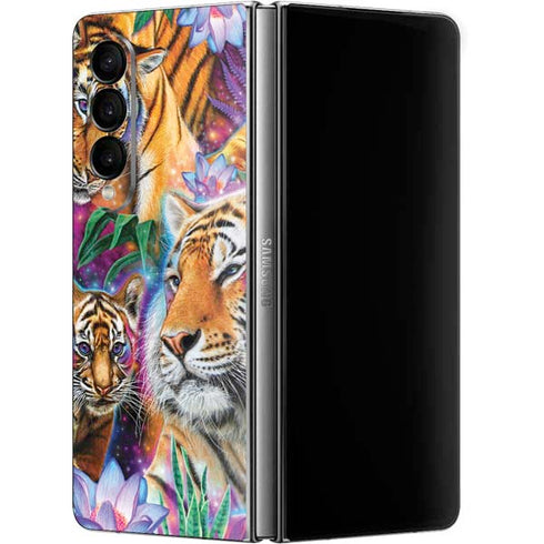 Daydream Galaxy Tigers by Sheena Pike Galaxy Z Fold4 5G Skin