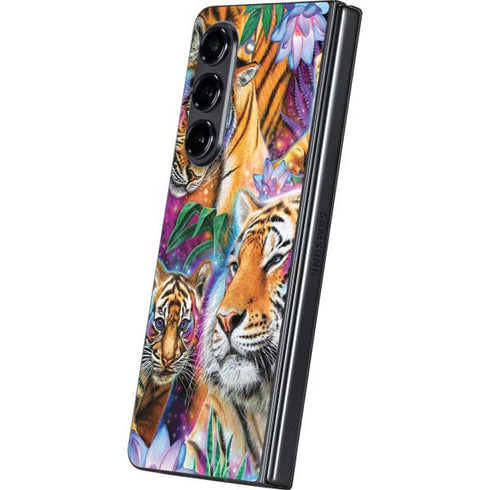 Daydream Galaxy Tigers by Sheena Pike Galaxy Z Fold5 5G Skin