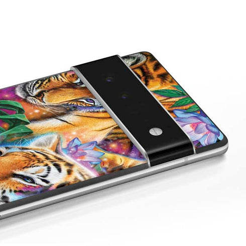 Daydream Galaxy Tigers by Sheena Pike Google Pixel 6 Skin