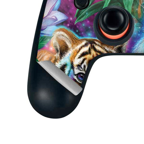 Daydream Galaxy Tigers by Sheena Pike Google Stadia Controller Skin